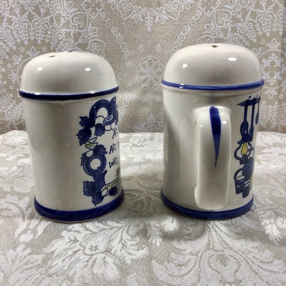 Vintage Ceramic Handled Large Salt and Pepper Shakers - Made in Japan - Picture 2 of 8
